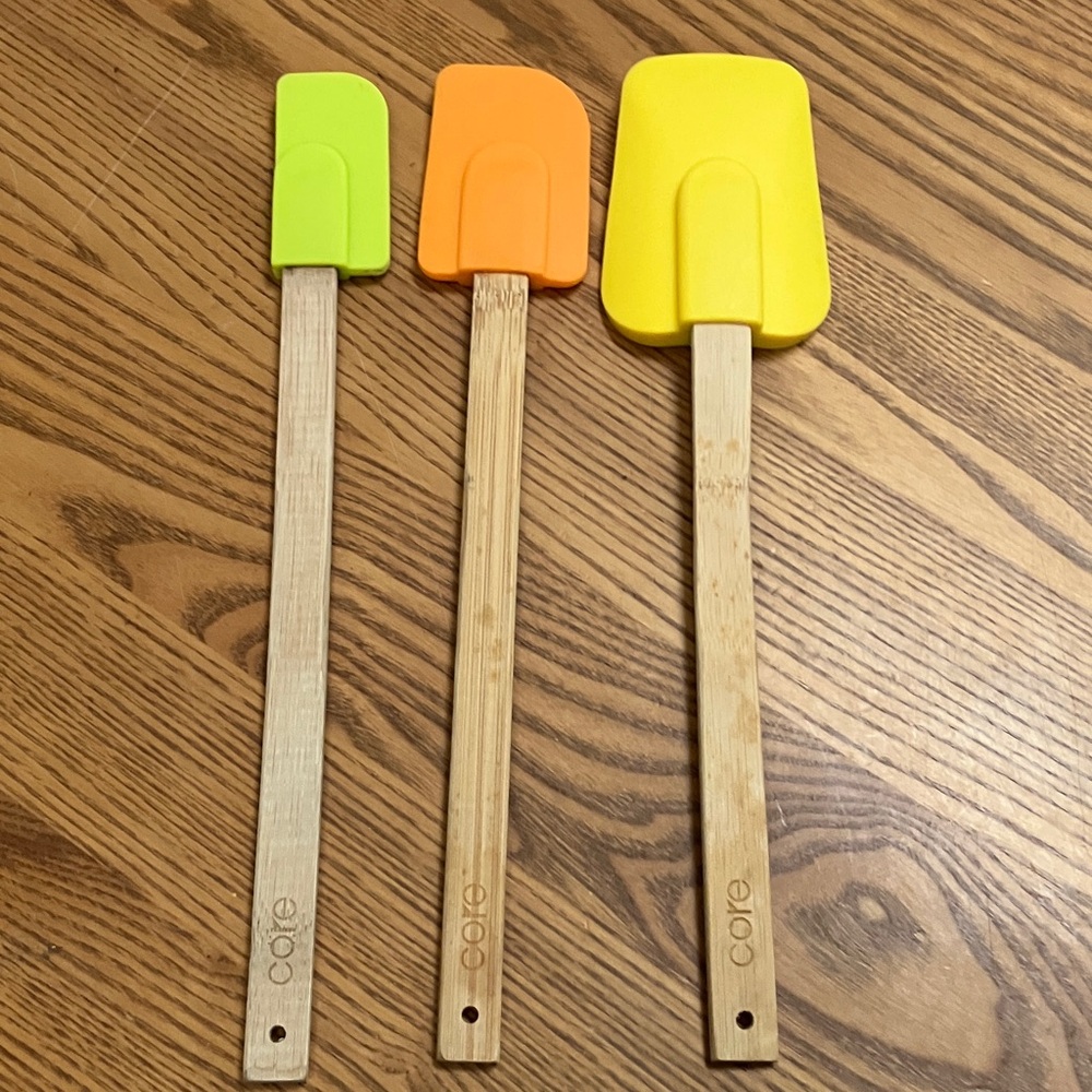 Core Kitchens Silicone Spatula Set - Green, Orange, Yellow